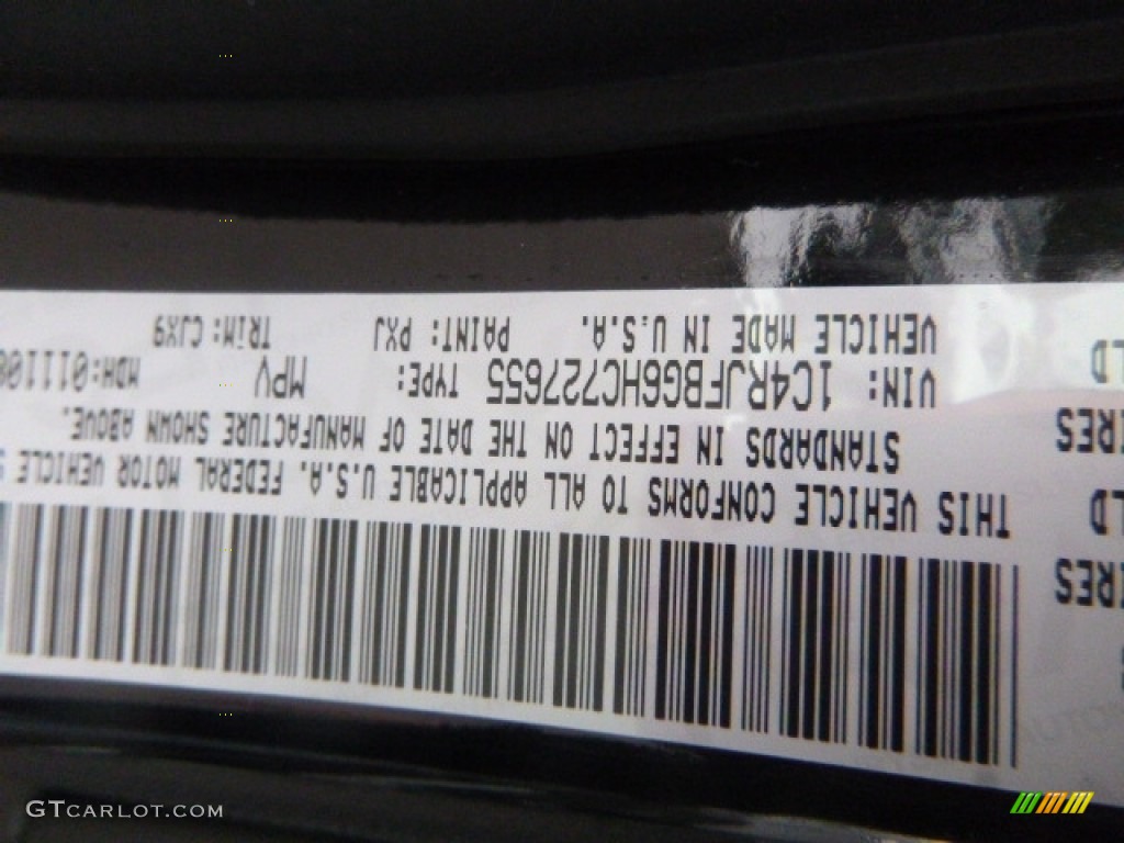 2017 Grand Cherokee Limited 4x4 - Diamond Black Crystal Pearl / Black photo #14