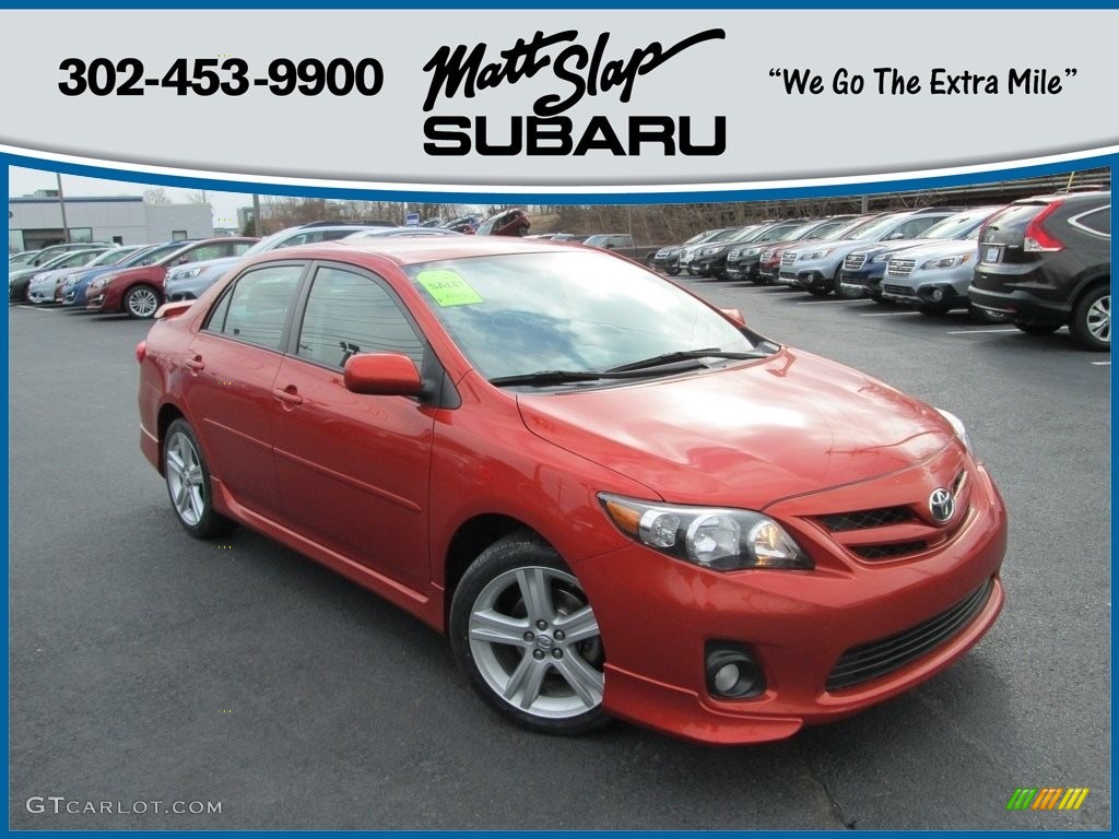 2013 Corolla S - Hot Lava / Dark Charcoal photo #1
