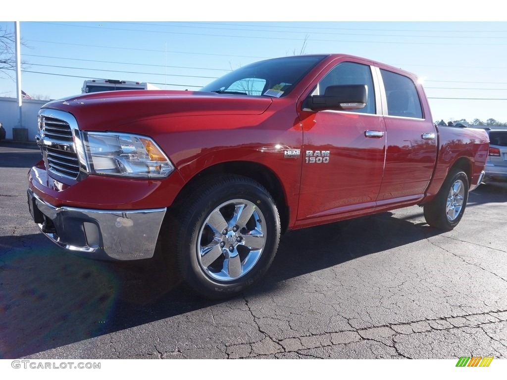 2017 1500 Big Horn Crew Cab 4x4 - Flame Red / Black/Diesel Gray photo #1