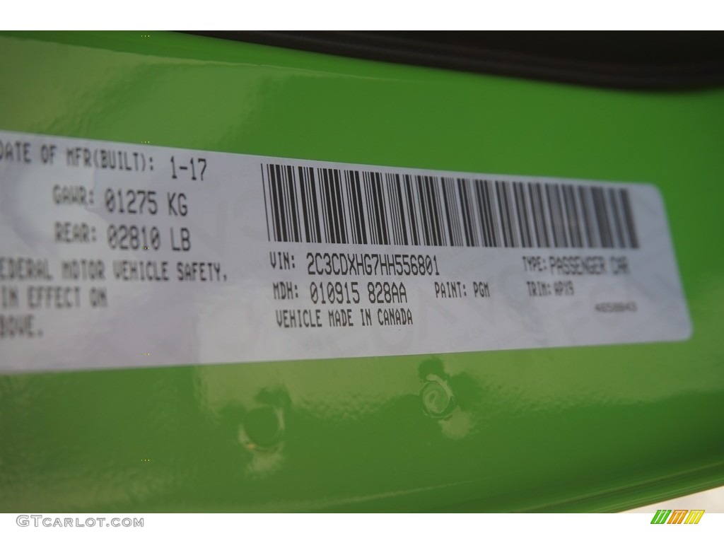 2017 Charger Color Code PGM for Green Go Photo #118755798