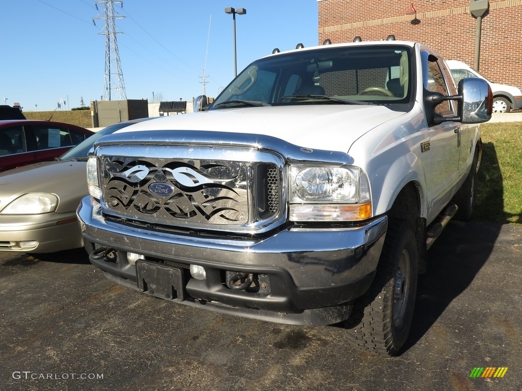 2004 F250 Super Duty Lariat SuperCab 4x4 - Oxford White / Medium Parchment photo #3