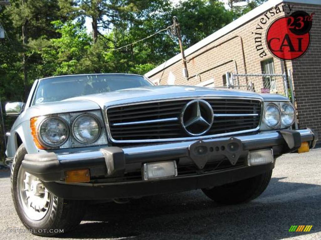 1985 SL Class 380 SL Roadster - Diamond Blue Metallic / Grey photo #1