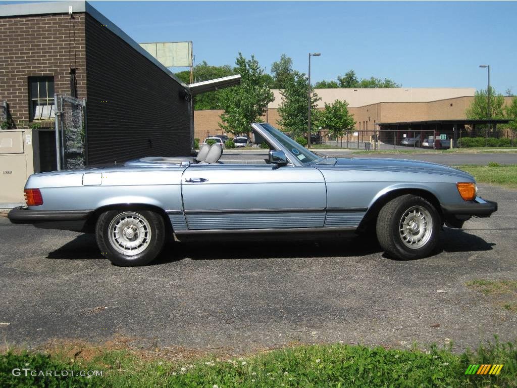 1985 SL Class 380 SL Roadster - Diamond Blue Metallic / Grey photo #9