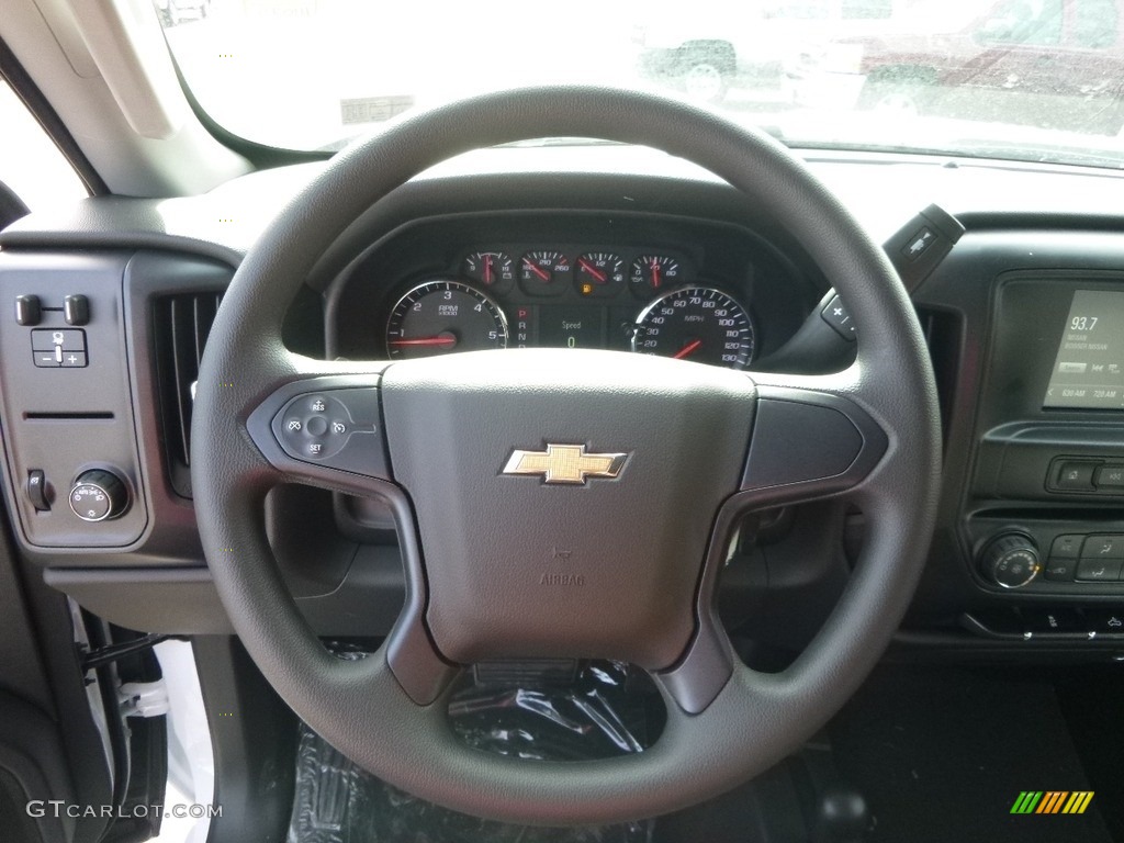 2017 Chevrolet Silverado 2500HD Work Truck Double Cab 4x4 Dark Ash/Jet Black Steering Wheel Photo #118768156