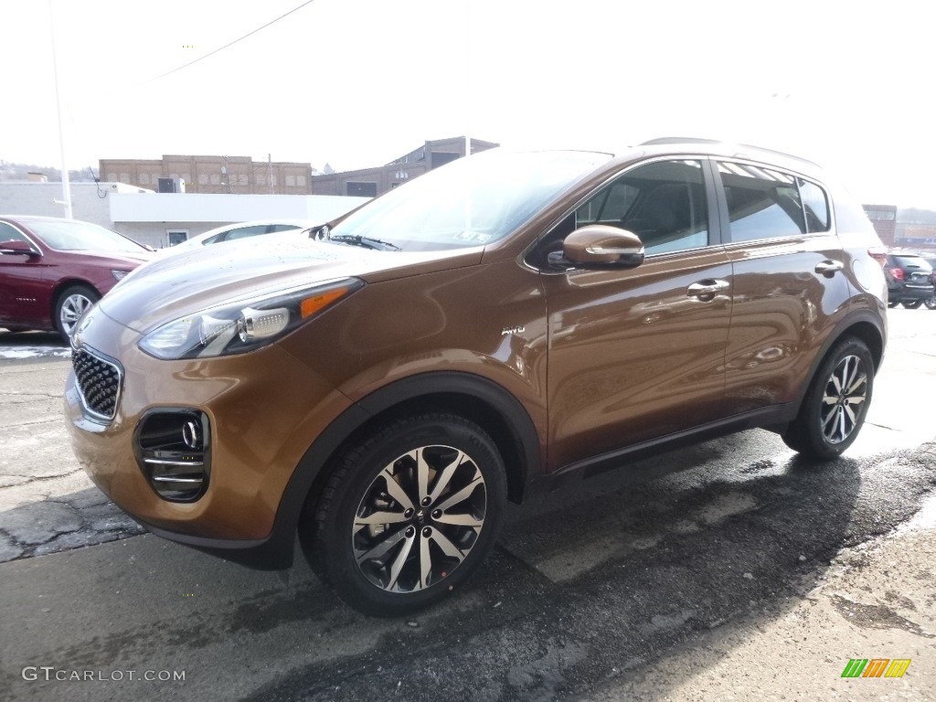 2017 Sportage EX AWD - Burnished Copper / Black photo #6