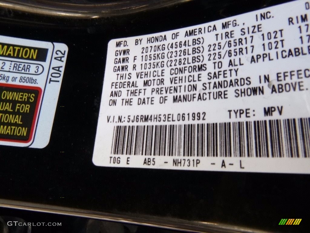 2014 CR-V EX AWD - Crystal Black Pearl / Black photo #25