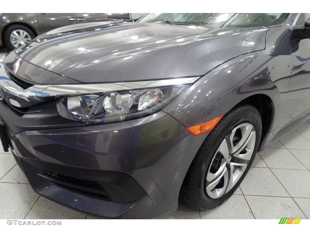 2017 Civic LX Sedan - Modern Steel Metallic / Gray photo #6