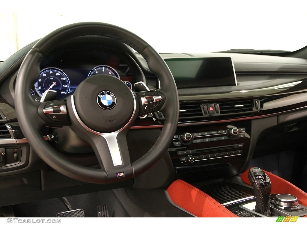 2016 BMW X6 xDrive50i Coral Red/Black Dashboard Photo #118787377