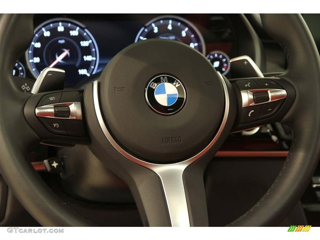 2016 BMW X6 xDrive50i Coral Red/Black Steering Wheel Photo #118787395