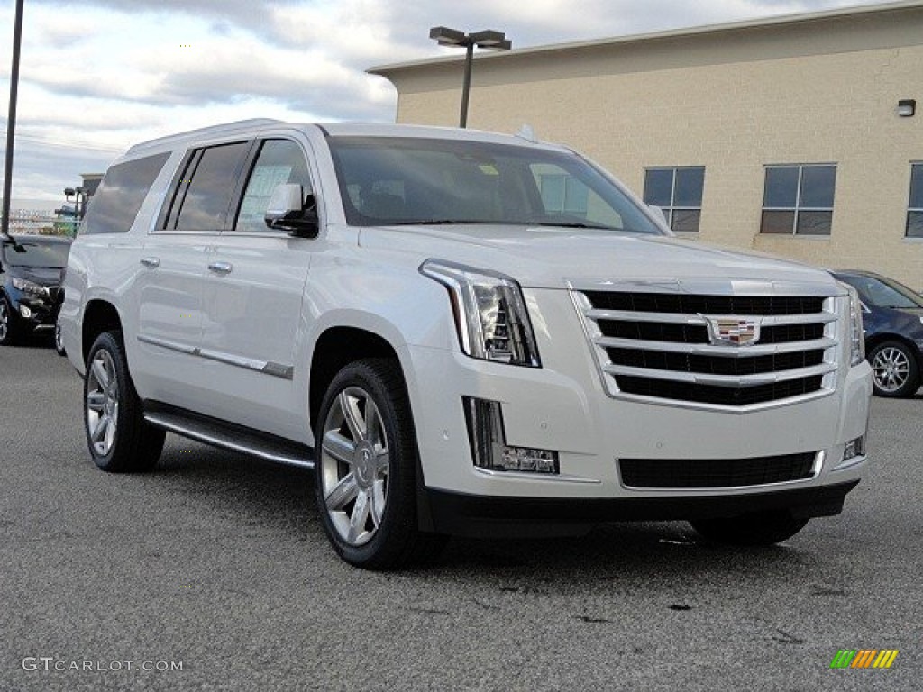 2017 Escalade ESV Luxury 4WD - Crystal White Tricoat / Shale/Cocoa Accents photo #1