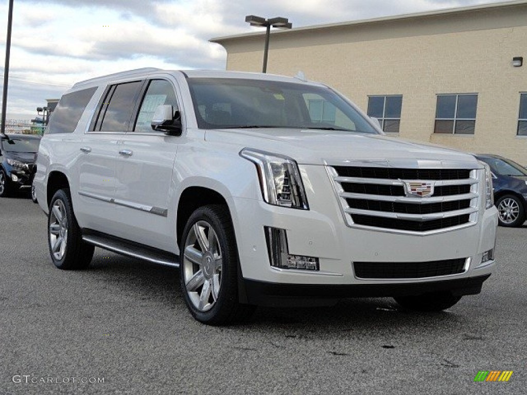 Crystal White Tricoat 2017 Cadillac Escalade ESV Luxury 4WD Exterior Photo #118789606