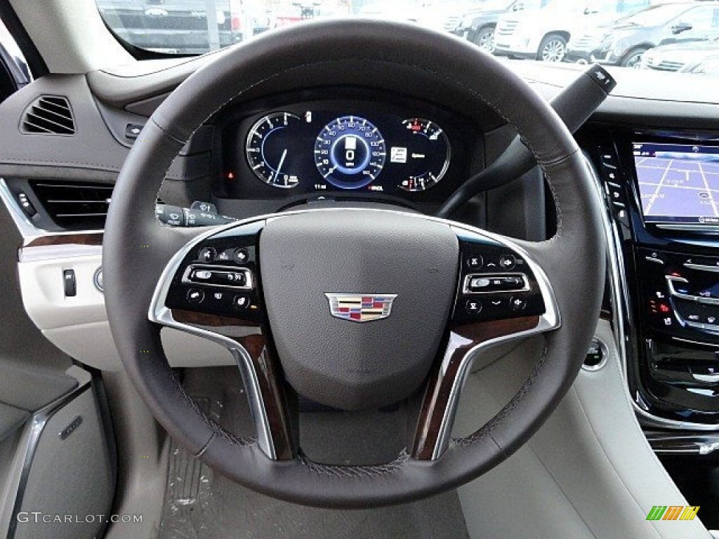 2017 Cadillac Escalade ESV Luxury 4WD Shale/Cocoa Accents Steering Wheel Photo #118789834