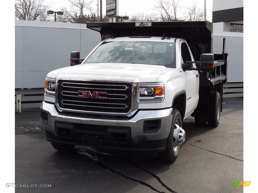 Summit White 2017 GMC Sierra 3500HD Regular Cab 4x4 Dump Truck Exterior Photo #118791043