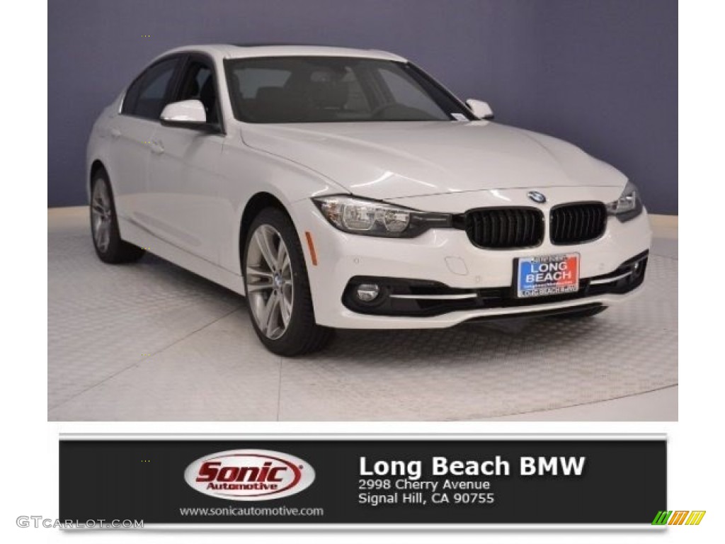 2017 3 Series 330i Sedan - Mineral White Metallic / Black photo #1