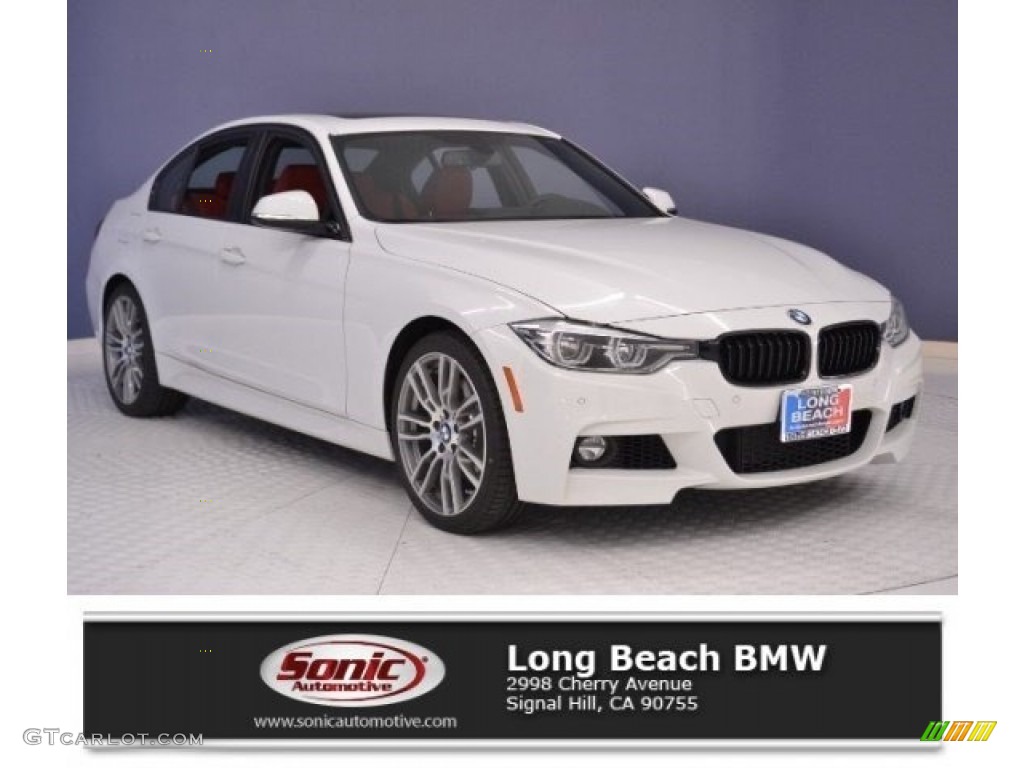 2017 3 Series 340i Sedan - Alpine White / Coral Red photo #1