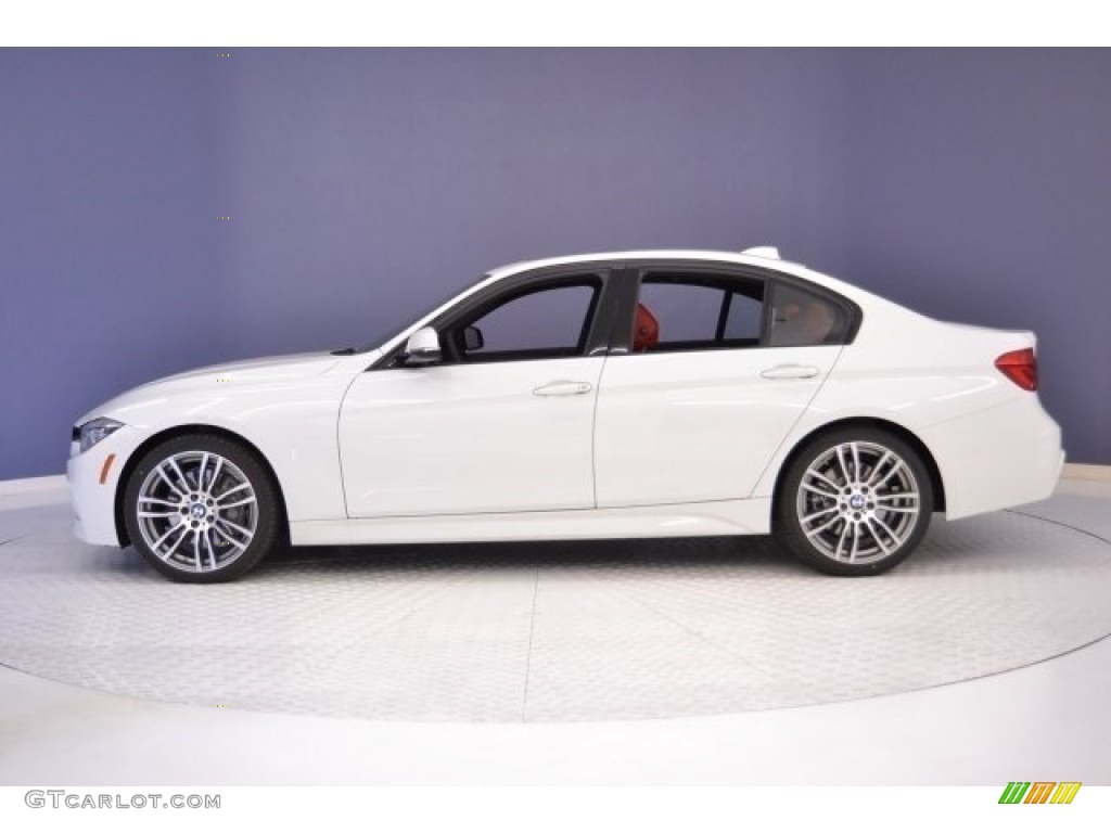 2017 3 Series 340i Sedan - Alpine White / Coral Red photo #4