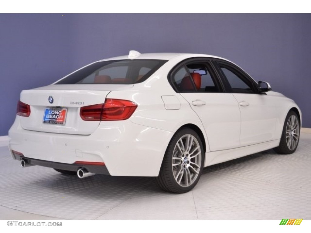 2017 3 Series 340i Sedan - Alpine White / Coral Red photo #7