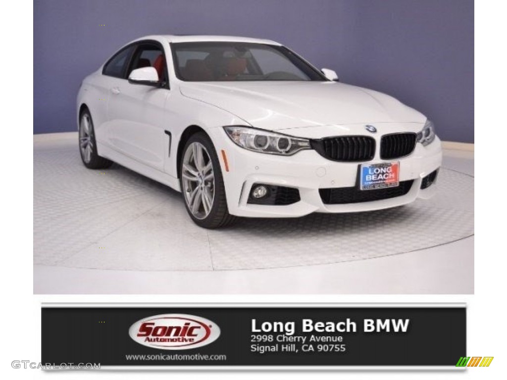 2017 4 Series 440i Coupe - Alpine White / Coral Red photo #1