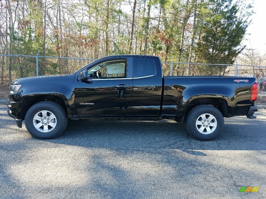 Black 2017 Chevrolet Colorado WT Extended Cab 4x4 Exterior Photo #118797155