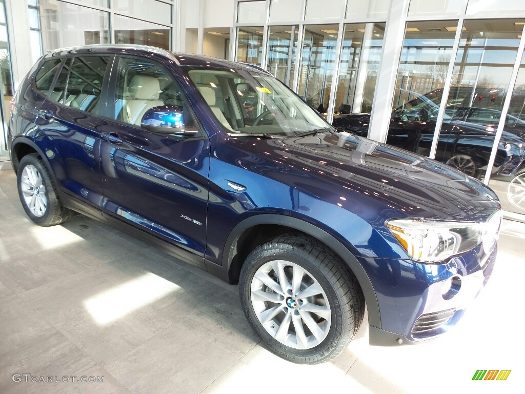 2017 X3 xDrive28i - Deep Sea Blue Metallic / Oyster photo #1