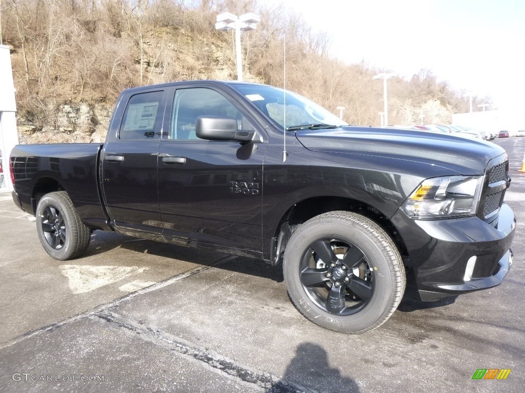2017 1500 Express Quad Cab 4x4 - Brilliant Black Crystal Pearl / Black/Diesel Gray photo #7