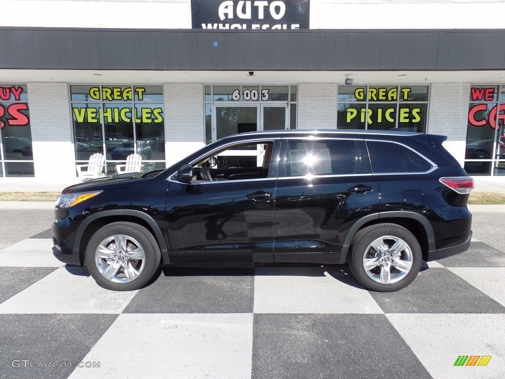 2016 Highlander Limited - Midnight Black Metallic / Almond photo #1