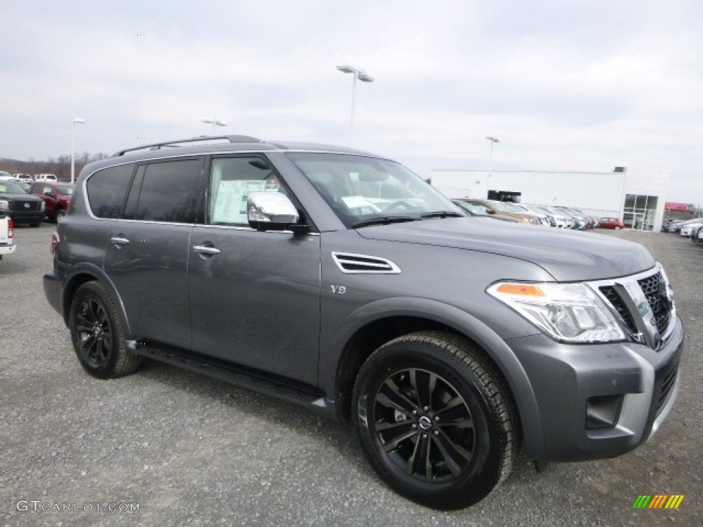 Gun Metallic 2017 Nissan Armada Platinum 4x4 Exterior Photo #118832908
