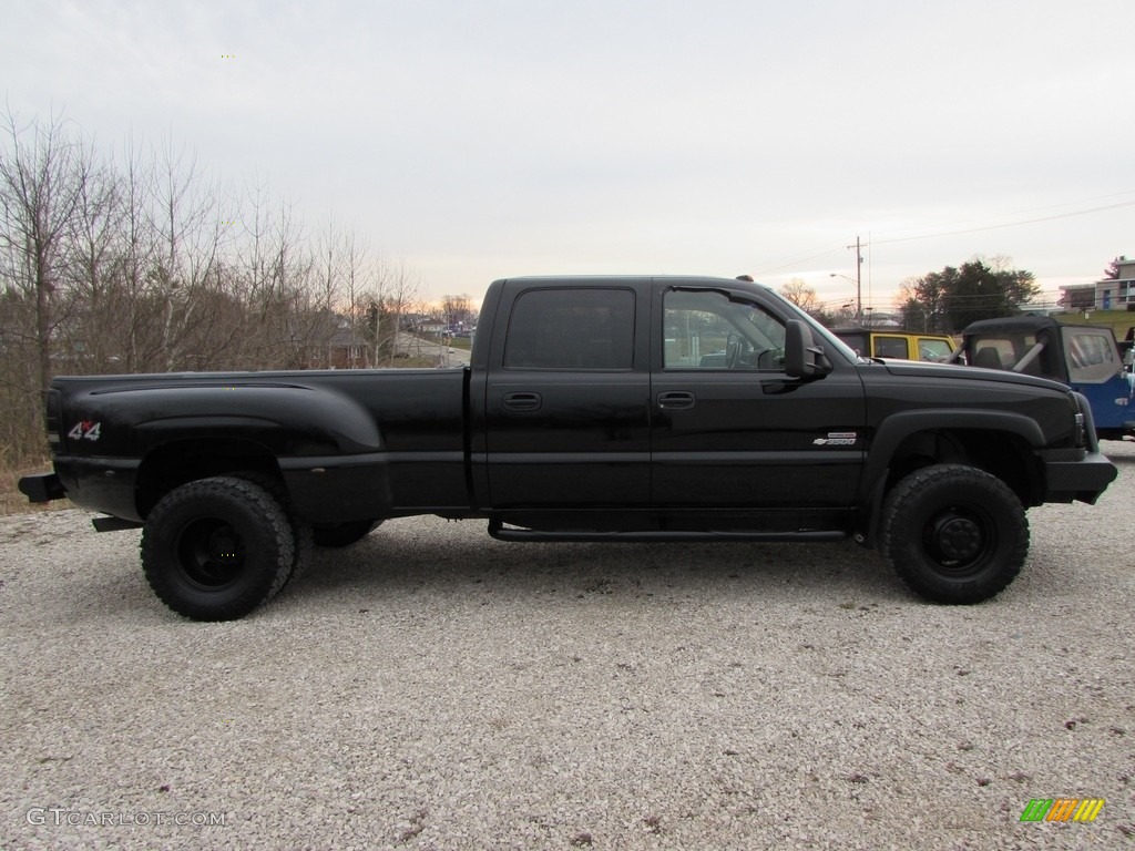 2003 Silverado 3500 LT Crew Cab 4x4 Dually - Black / Tan photo #2