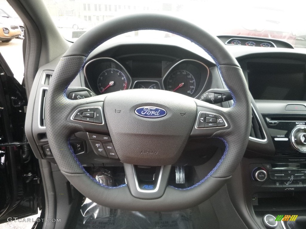 2017 Ford Focus RS Hatch Charcoal Black Steering Wheel Photo #118838587