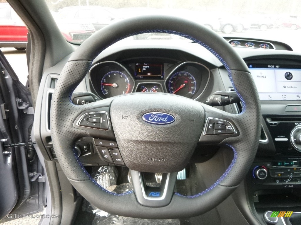 2017 Ford Focus RS Hatch Charcoal Black Steering Wheel Photo #118839001