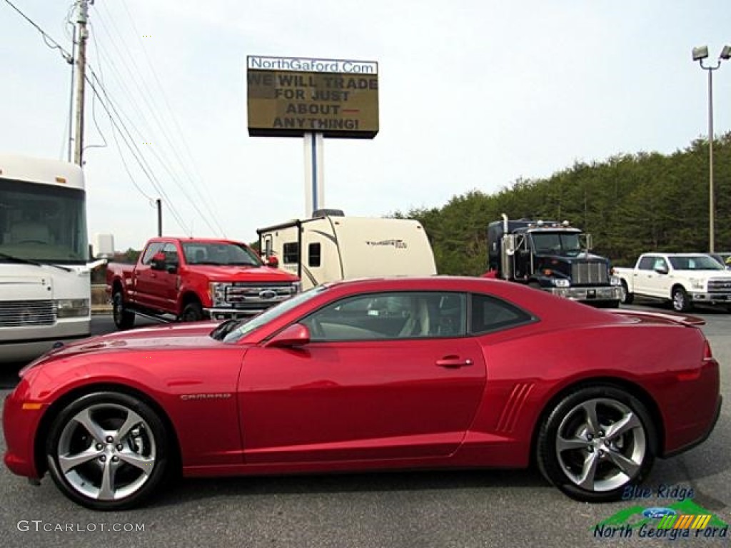 2014 Camaro LT Coupe - Crystal Red Tintcoat / Beige photo #2