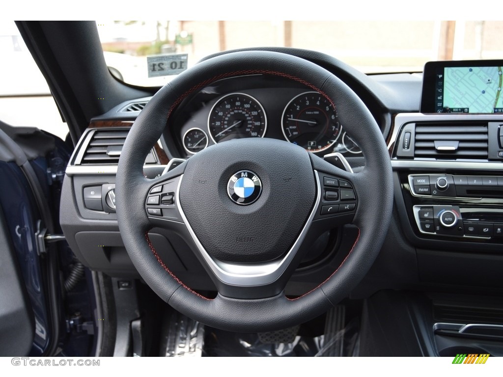 2017 BMW 4 Series 430i xDrive Gran Coupe Black Steering Wheel Photo #118845244