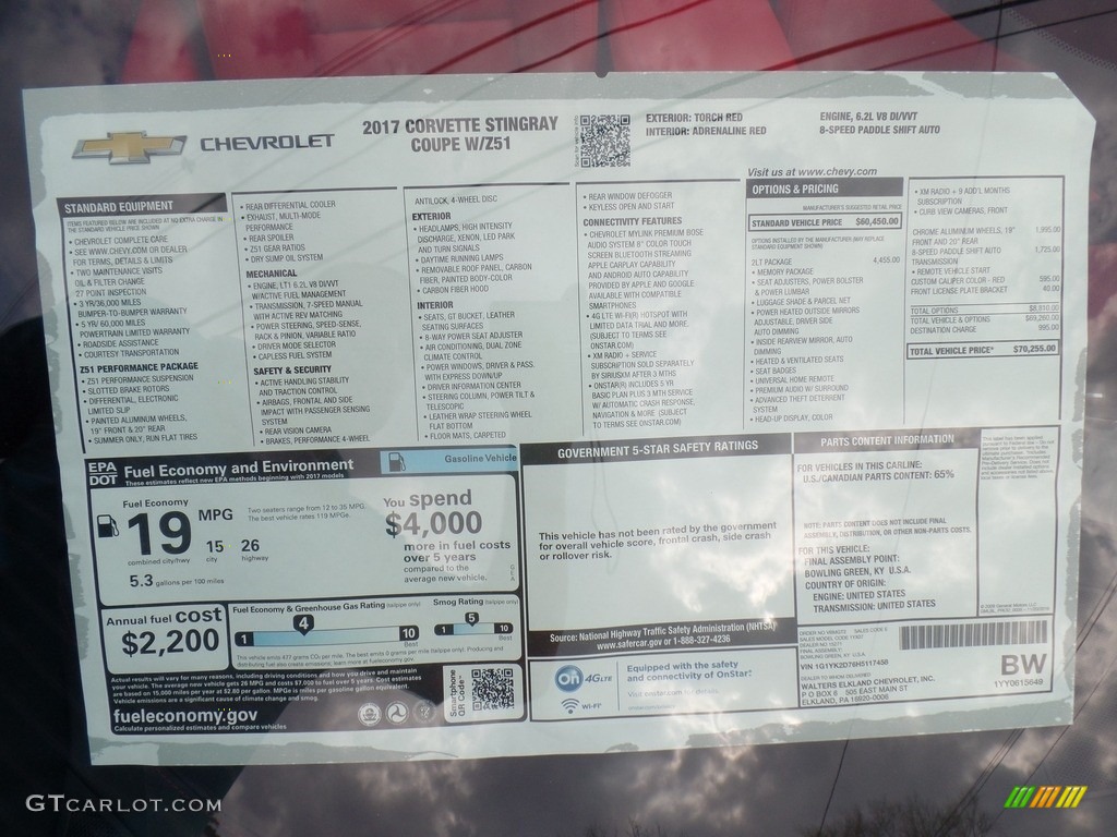 2017 Corvette Stingray Coupe - Torch Red / Adrenaline Red photo #46