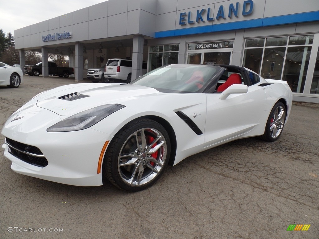 2017 Corvette Stingray Coupe - Arctic White / Adrenaline Red photo #1