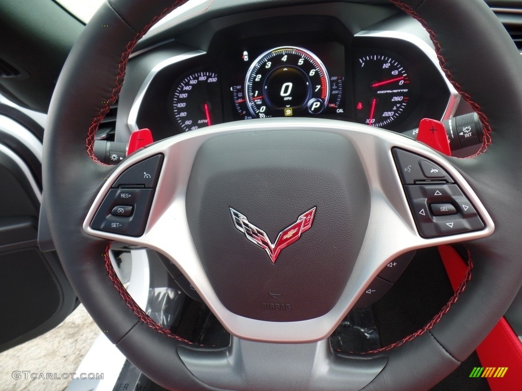 2017 Chevrolet Corvette Stingray Coupe Adrenaline Red Steering Wheel Photo #118856582