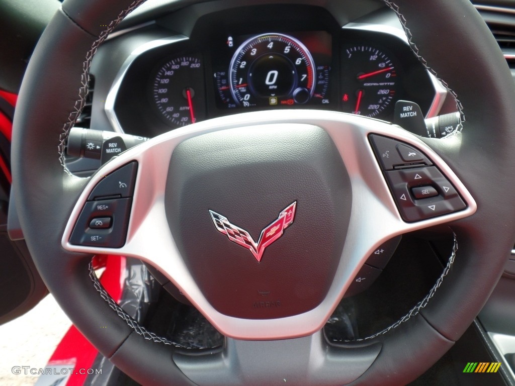 2017 Chevrolet Corvette Stingray Coupe Adrenaline Red Steering Wheel Photo #118858778