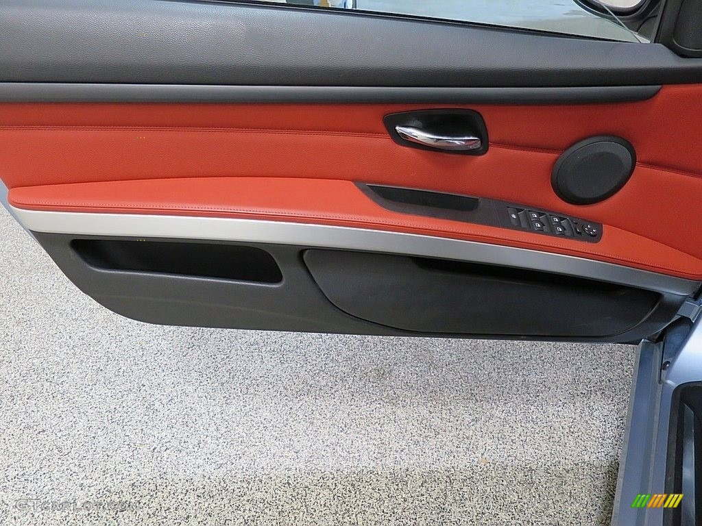2013 BMW 3 Series 328i Convertible Coral Red/Black Door Panel Photo #118867409