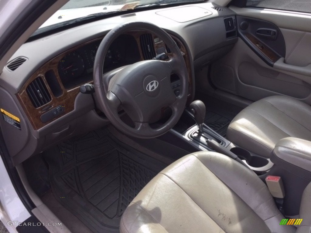 2006 Elantra GLS Sedan - Nordic White / Beige photo #3