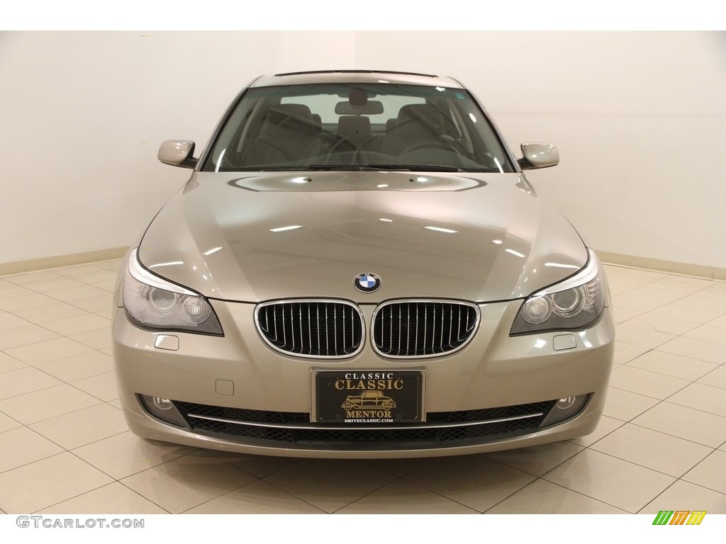 2008 5 Series 535xi Sedan - Platinum Bronze Metallic / Black Dakota Leather photo #2