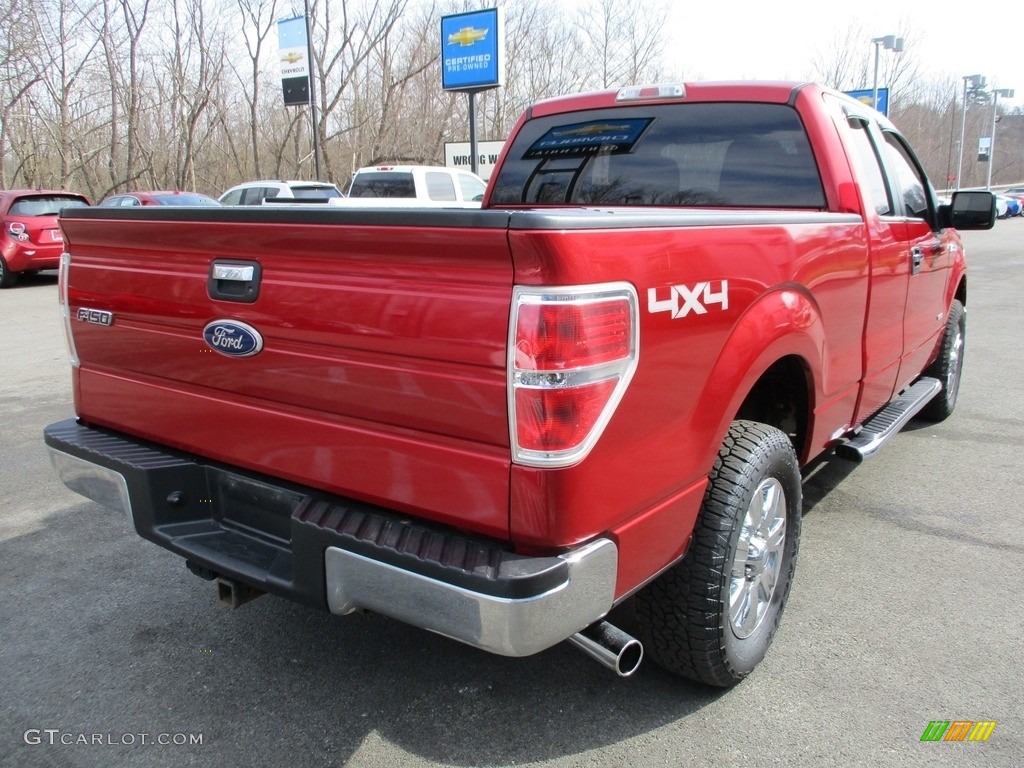 2012 F150 XLT SuperCab 4x4 - Red Candy Metallic / Steel Gray photo #7
