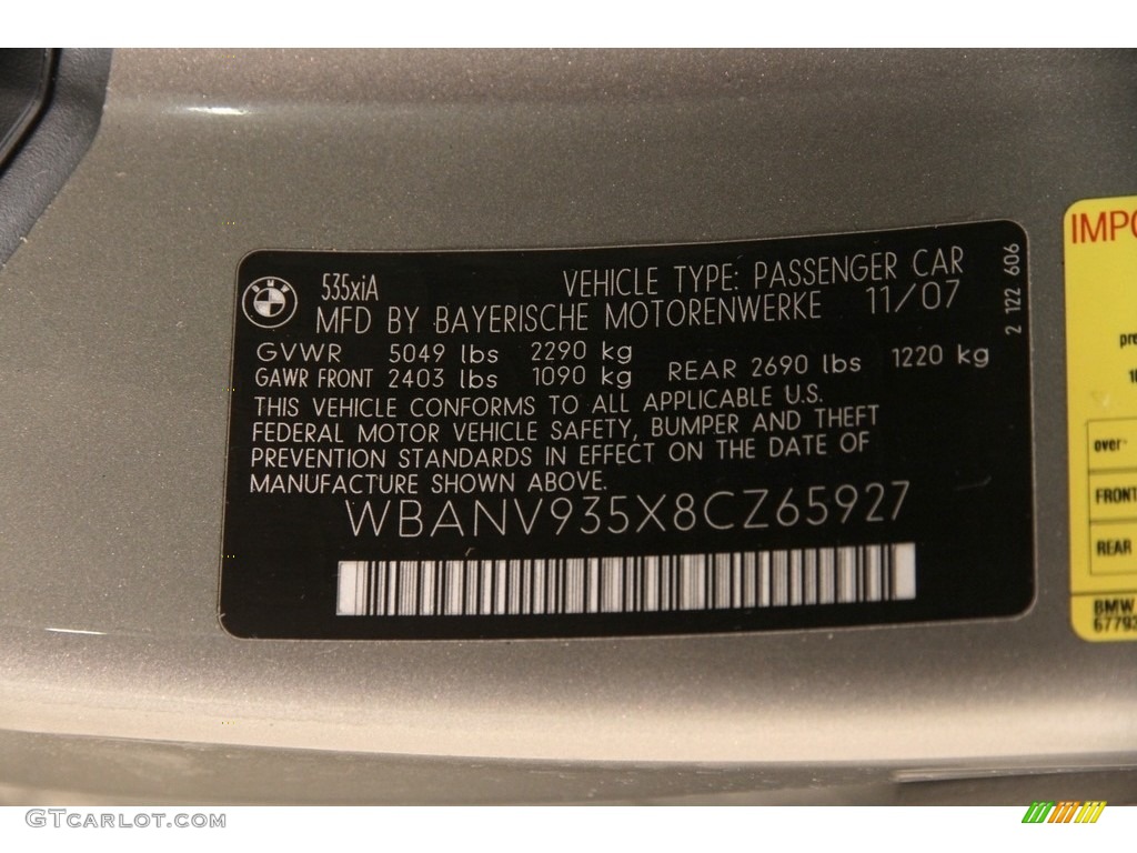 2008 5 Series 535xi Sedan - Platinum Bronze Metallic / Black Dakota Leather photo #26