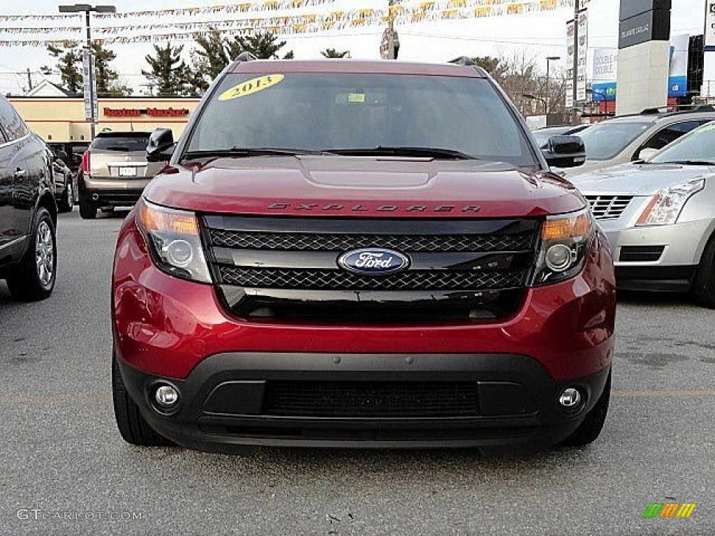 2013 Explorer Sport 4WD - Ruby Red Metallic / Charcoal Black/Sienna photo #2