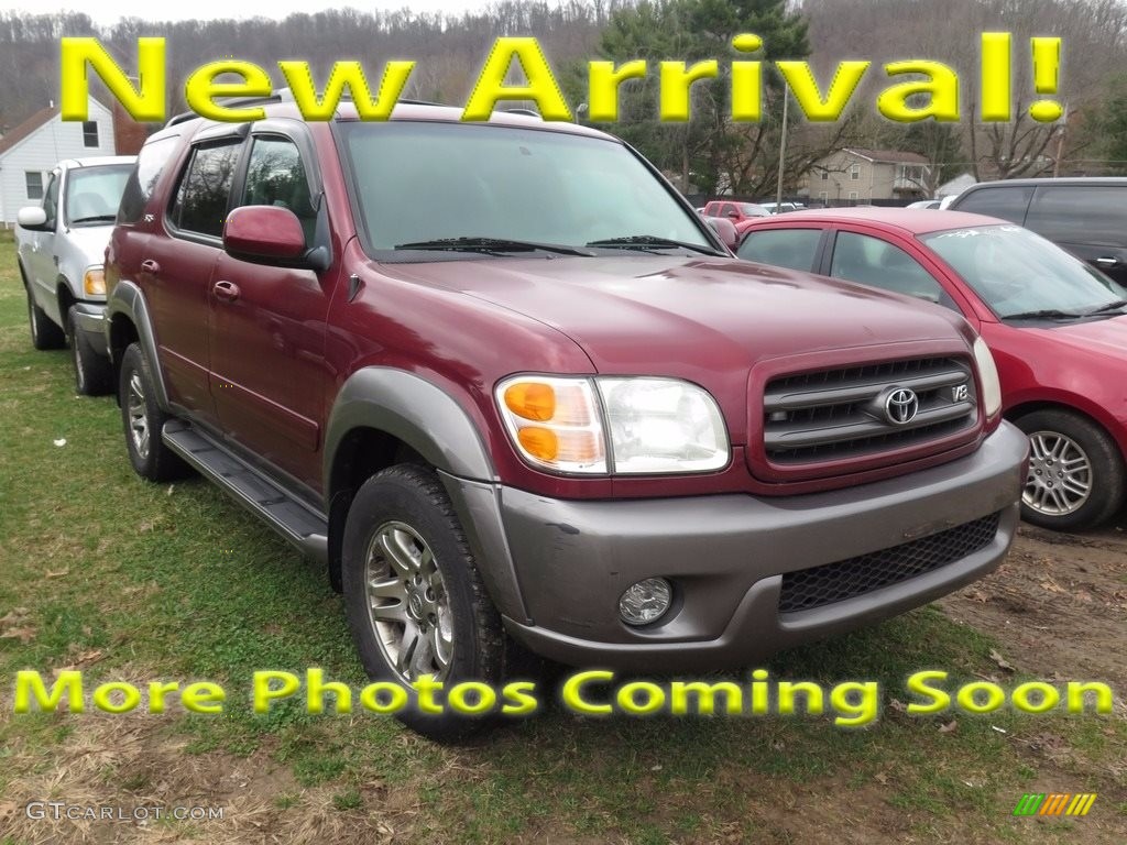 2003 Sequoia SR5 4WD - Salsa Red Pearl / Charcoal photo #1