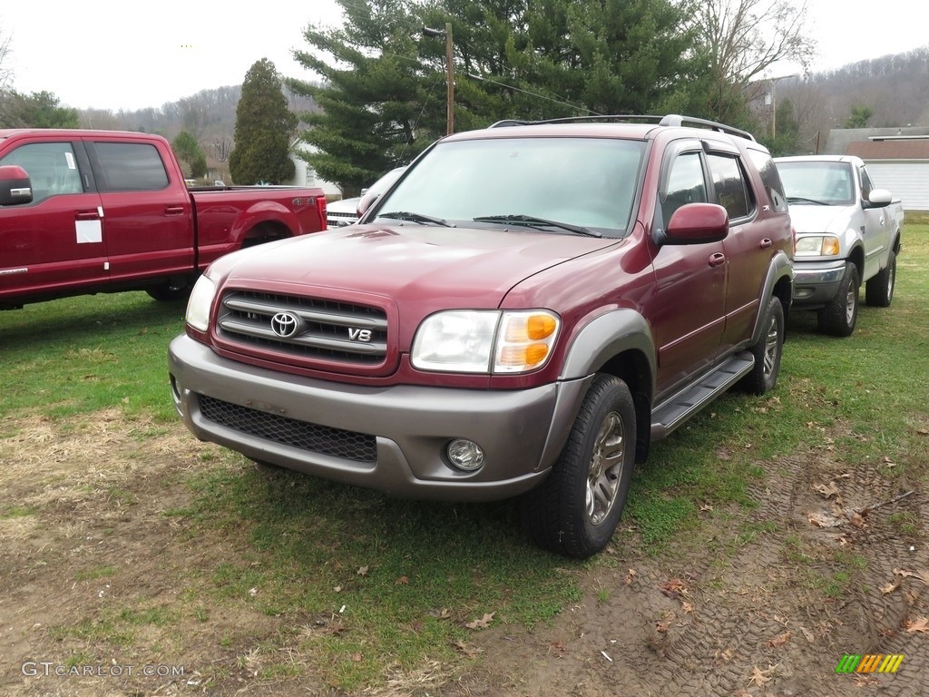2003 Sequoia SR5 4WD - Salsa Red Pearl / Charcoal photo #3