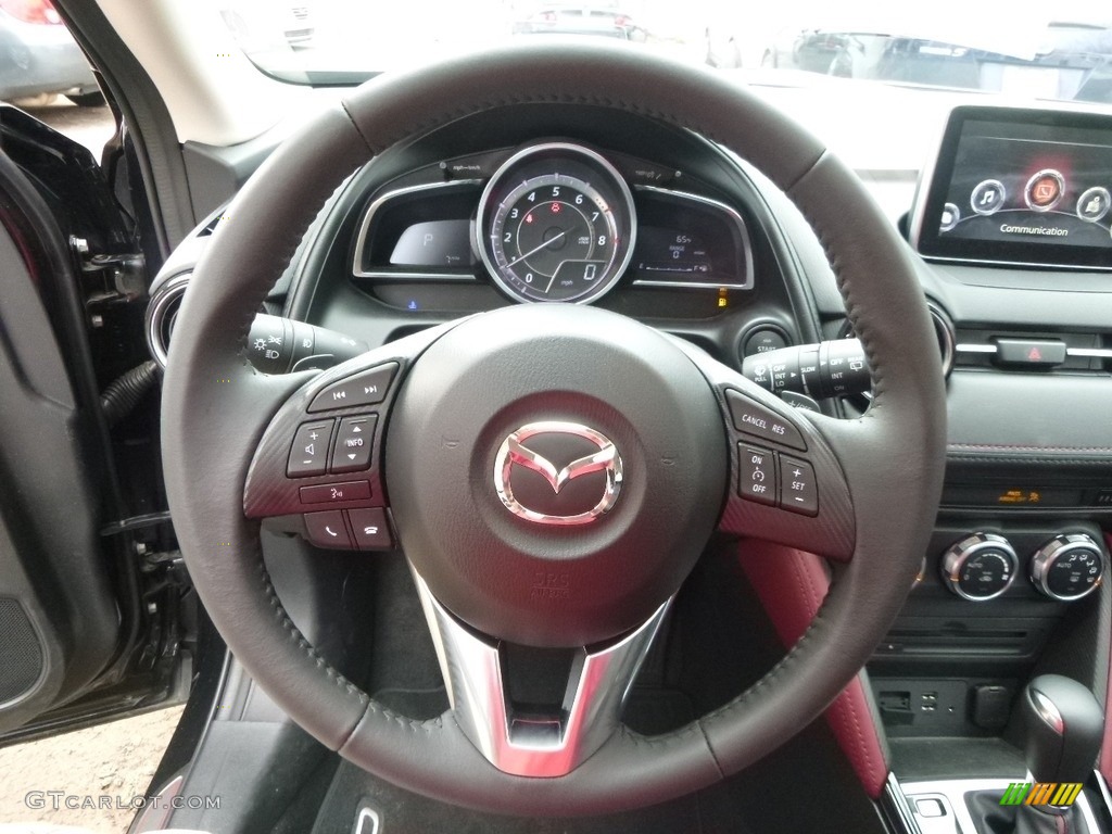2017 Mazda CX-3 Grand Touring AWD Black Steering Wheel Photo #118878673