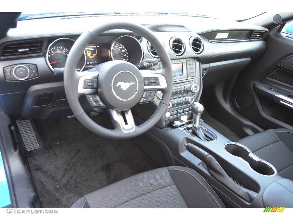 Ebony Interior 2017 Ford Mustang V6 Coupe Photo #118879402