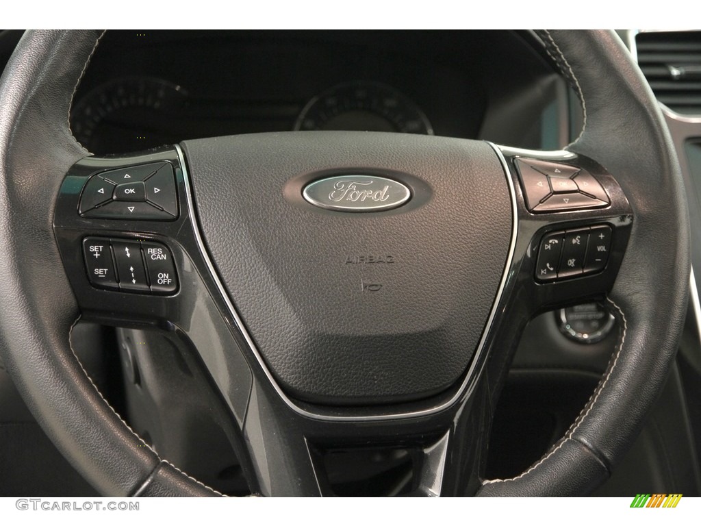 2016 Ford Explorer Platinum 4WD Ebony Black Steering Wheel Photo #118881337