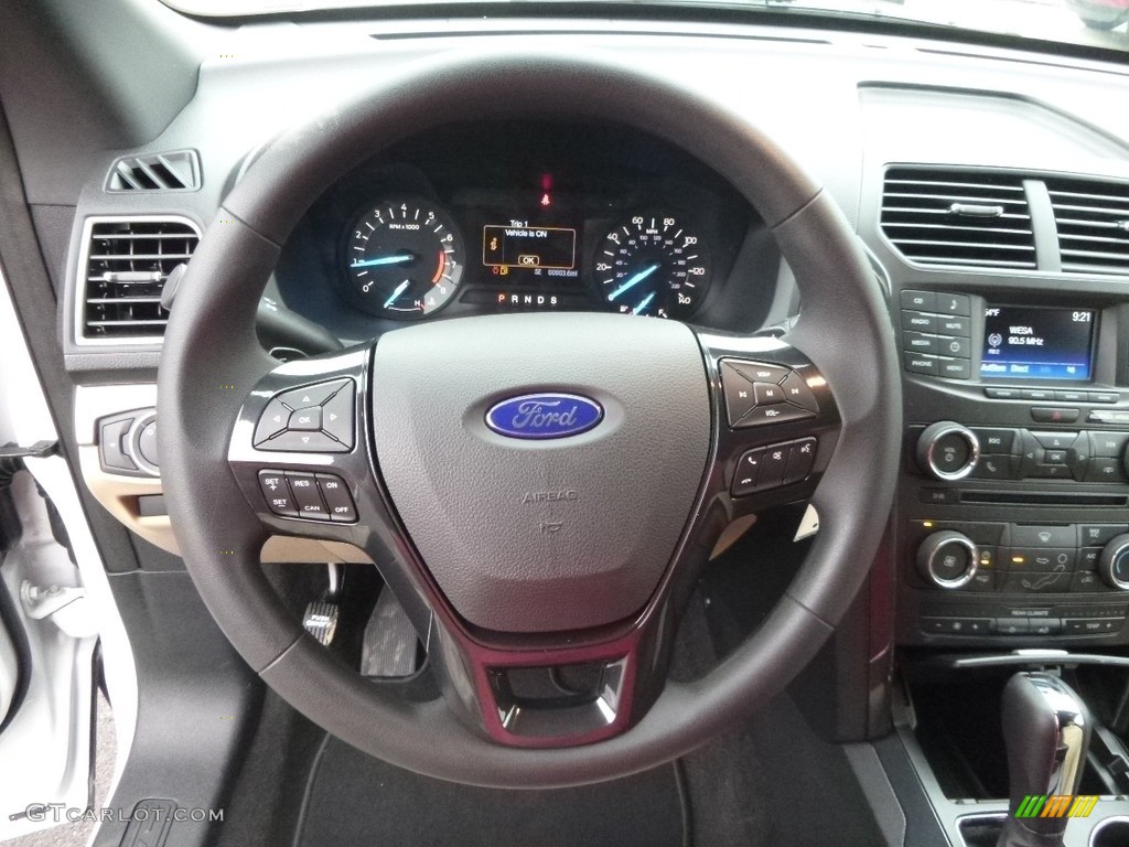 2017 Ford Explorer 4WD Medium Light Camel Steering Wheel Photo #118882054