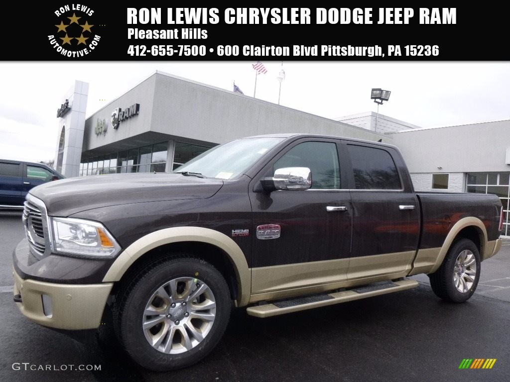 2017 1500 Laramie Longhorn Crew Cab 4x4 - Luxury Brown Pearl / Canyon Brown/Light Frost Beige photo #1