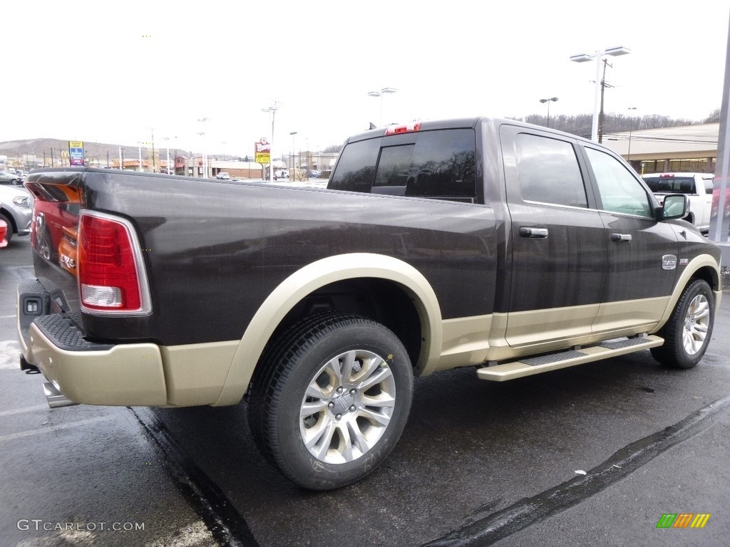 2017 1500 Laramie Longhorn Crew Cab 4x4 - Luxury Brown Pearl / Canyon Brown/Light Frost Beige photo #4